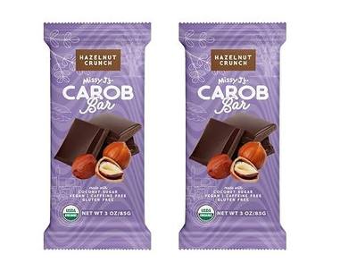 Missy J's Organic Carob Bars Hazelnut 2 Pack | Carob Made w/Coconut Sugar, Vegan and Gluten-Free | Healthy Caffeine Free Substitute for Chocolate, Perfect for Snacks and Treats