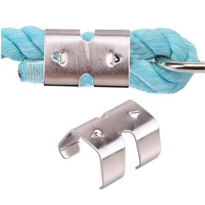 10 Piece Heavy Duty Stainless Steel Double Rope Clamps Fits 0.31-inch(8mm) to 0.47-inch(12mm) twisted or braided ropes