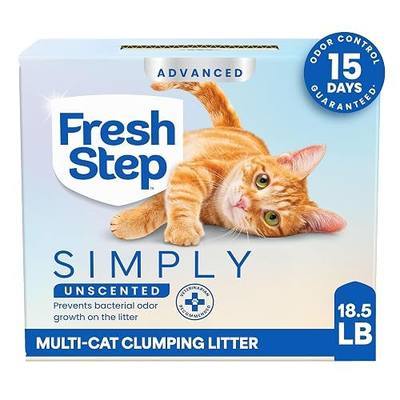 Fresh Step Advanced Simply Unscented Multi Cat Clumping Litter, Formulated With No Added Dyes or Fragrances, Ammonia Block Technology, Low Dust, 18.5 lb. Box