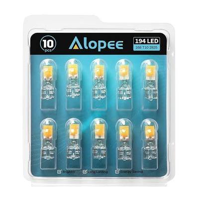 Alopee 10 Pack 194 Bulb Warm White 2700K LED Interior Car Lights 12V | Waterproof, Compatible with 168 194 W5W T10 Led Bulb RV Car Interior Lighting