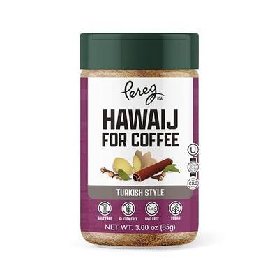 Pereg Coffee Mix | Coffee Spice Mix with Hawaij, Ginger, Cinnamon, Cloves & Cardamom | Mixed Spices for Arabian, Turkish, Coffee or Chai | Made in USA |4.25 Oz