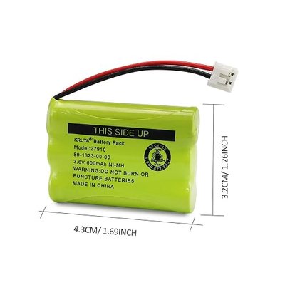 27910 Cordless Telephone Battery Compatible with AT&T 89-1323-00-0 Motorola SD-7501 RadioShack 23-959 23-894 Ni-MH 3.6V(Pack 2)