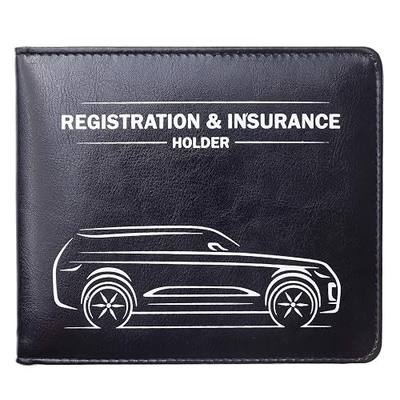 CANOPUS Car Registration & Insurance Holder with Magnetic Closure, Vehicle Document Organizer, Auto Glove Box Wallet, Includes 2 EZ Pass Strip Sets – SUV