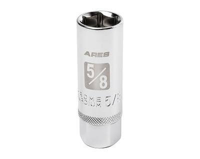 ARES 11020 5/8-In Magnetic Spark Plug Socket - 3/8-In Drive, CR-V Steel | Powerful magnet retains spark plugs; heat-treated chrome vanadium steel; high-visibility markings