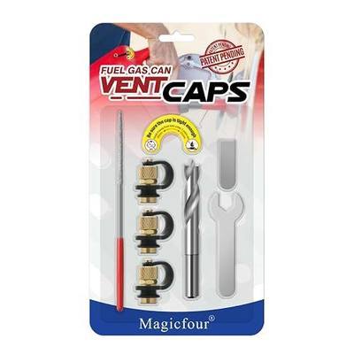 Magicfour Gas Can Vent Cap, 3 Pack Fuel Gas Vent Kit Replacement Vent Plug for Gas Fuel Water Can Jug to Allow Faster Flowing, No Wire Pull Needed