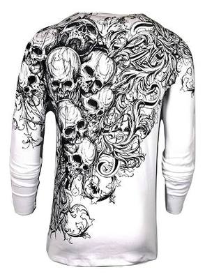 Xtreme Couture by Affliction Mens Thermal Shirt Accuser Skull Biker MMA