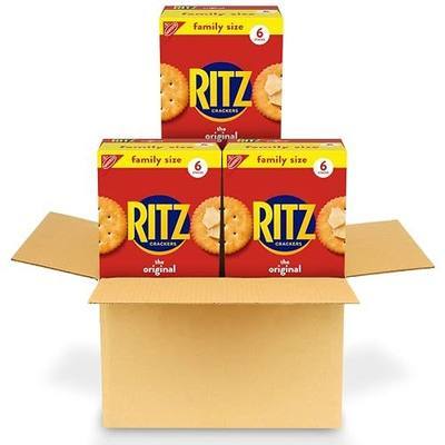 RITZ Original Crackers, Snacks for Kids and Adults, Bulk Lunch Snacks, Family Size, 3 Boxes