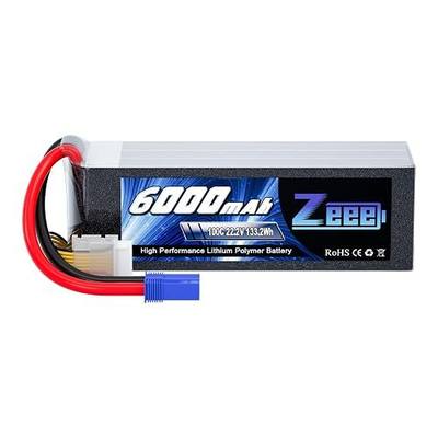 Zeee 22.2V 100C 6000mAh 6S Lipo Battery with EC5 Connector RC Battery for RC Car Truck RC Airplane Helicopter Quadcopter Boat