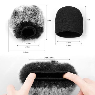 ChromLives Microphone Cover with Pop Filter, 3 in 1 Mic Furry Windscreen Microphone Foam Cover Pop Filter Compatible with Blue Yeti and Yeti Pro Condenser, Combo 3Pack