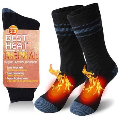 JPGO Winter Thermal Socks for Men Women Thick Insulated Heated Warm Fuzzy Crew Socks for Extreme Cold Weather