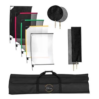Glow Portable Frame Scrim Kit Complete Studio Flag and Diffusion Set with Collapsible Frames (24 x 36)