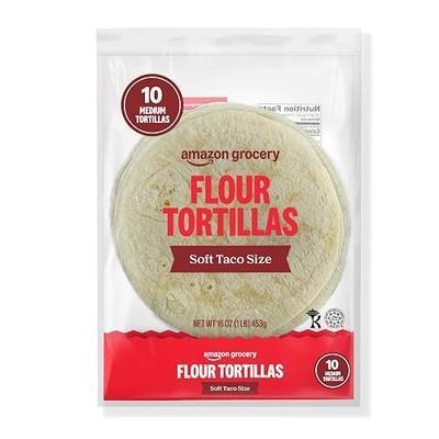 Amazon Grocery, Flour Tortillas, Soft Taco Size, 16 Oz, 10 Ct
