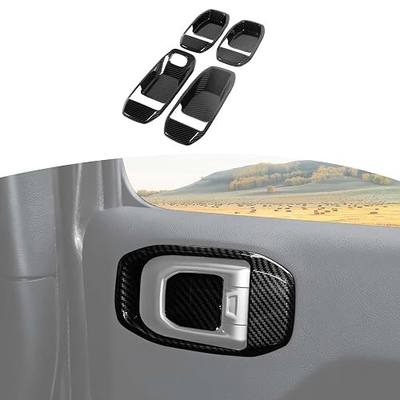 RT-TCZ for Jeep JL Inner Door Handle Bowl Cover Trim for Jeep Wrangler JL JLU 2018+ for Gladiator JT 2020-Present Carbon Fiber Interior Accessories 4pcs