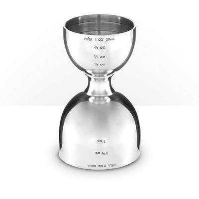 Piña Barware Stainless Steel Commercial 2oz. / 1oz. Bell Style Measuring Jigger Bar Tool - Mirror Polished Finish, One Jigger
