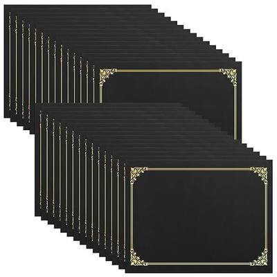 SUNEE Certificate Holders(Black, 30 Packs), Diploma Covers Gold Foil Border, for Letter Size 8.5x11 Certificates, Cardstock, Document Papers