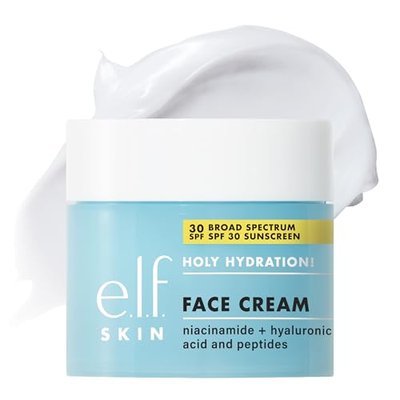 e.l.f. SKIN Holy Hydration! Face Cream with Hyaluronic Acid, Niacinamide & Peptides, Nourishing & Plumping Moisturizer, Vegan & Cruelty-Free