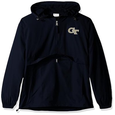 Champion NCAA Men's Half Zip Front Pocket Packable Jacket