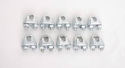 Wire Rope Clamp 1/8 inch 10 Pack Zinc Plated - Wire Rope Clip - Wire Cable Clamps