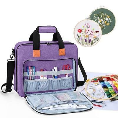 LUXJA Embroidery Project Bag, Embroidery Kits Storage Bag (Bag Only), Purple