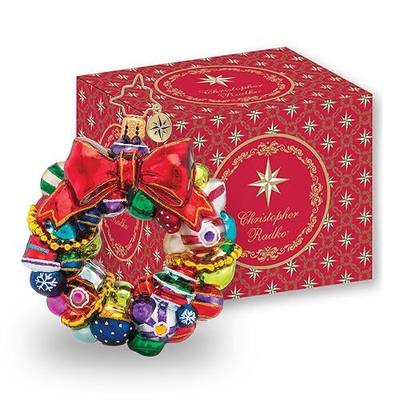 Christopher Radko Hand-Crafted European Glass Christmas Tree Ornament Decoration, Joyful Wreath