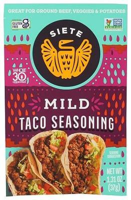 Siete Mild Taco Seasoning Mix | Gluten Free | Vegan | Paleo | Preservative Free | Whole 30 Approved (1 Packet)