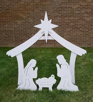 FrontYard Originals All-Weather Outdoor Holy Family Nativity, Waterproof, Made in USA, 4ft Tall, Durable Material, Simple Assembly, Easy Storage, Yard Nativity Set