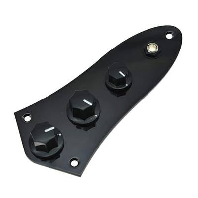 KAISH Fully Loaded Control Plate Pre-Wired Control Plate with Wiring Harness for Jazz J Bass Black