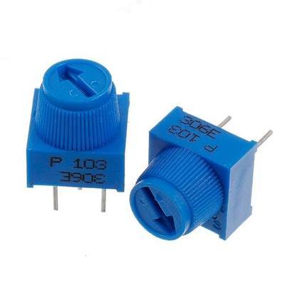 BOJACK 10K Ohm Breadboard Trim Potentiometer with Knob for Arduino P103 3 Terminal pin Blue Variable Resistors (Pack of 10)