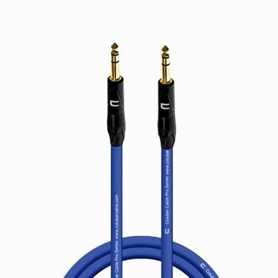 3 Feet Blue TRS Male to Male Stereo Balanced Connector for Powered Speakers, Audio Interface or Mixer for Live Performance & Recording