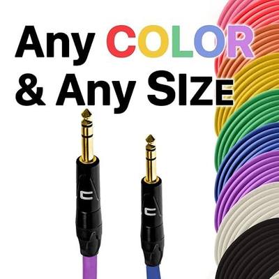 1/4 TRS Male to 1/4" TRS Male - 10 Feet - White - 1/4 (6.35mm) Stereo Balanced Male to Male Connector for Powered Speakers, Audio Interface or Mixer for Live Performance & Recording