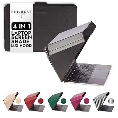 4-in-1 Laptop Screen Shade – Original Lux Hood – Sun, Privacy, Heat & Contrast Protection, Freestanding with Pocket, Fits 15–16” MacBook & PC, Patented, Black | PHILBERT Danish Design