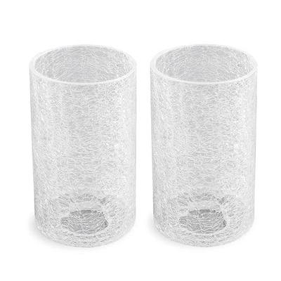 2 Pack Clear Glass Lamp Shade with Crack Finish, Fixture Replacement Glass Globe or Lampshade with 1-5/8-Inch Fitter Opening A00014
