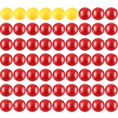 Gejoy 63 Pcs Game Replacement Marbles Compatible with Hungry Hippos | 3 Set Game Replacement Balls, Compatible with Hungry Hippos Game, 57 Red and 6 Yellow Balls