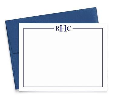 Modern Pink Paper 3 Letter Monogram Stationery Set for Men or Women FLAT NOTE CARDS, Monogrammed Note cards with Envelopes, Monogrammed Stationary Set PROFESSIONAL, Your Choice of Colors and Quantity