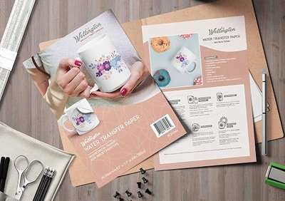Wellington Waterslide Decal Paper INKJET WHITE 20 Sheets Premium Water Slide Transfer Paper, Bright White, A4 Size, 8.25 x 11.7 Inch