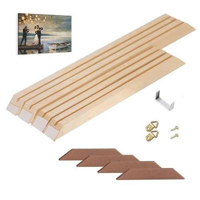 B.B.F MAKE 36x48 Solid Wood Stretcher Bars for Canvas & Needlepoint | Made in USA 4 Pack 1.25-Inch Self-Adhesive Frame Kit for Tool-Free DIY Assembly with Professional Gallery-Wrapped Finish