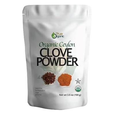 True Organic Ground Cloves, 3.5 ounces, Premium Quality, USDA Organic & Kosher Certified Organic Cloves Powder, Non-GMO, Fresh Ground Cloves, Pure Ceylon Premium Quality