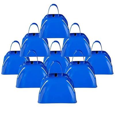 ArtCreativity 3 Inch Blue Metal Cowbells, Pack of 12 Loud Mini Noisemakers