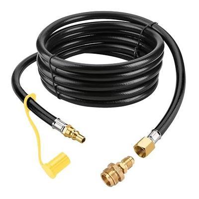 WADEO 12 FT Propane Quick Connect Hose for RV to Gas Grill | Propane Quick Connect Fittings for 1 LB Throwaway Bottle Connects 1 LB Portable Appliance to RV 1/4" Female Quick Disconnect