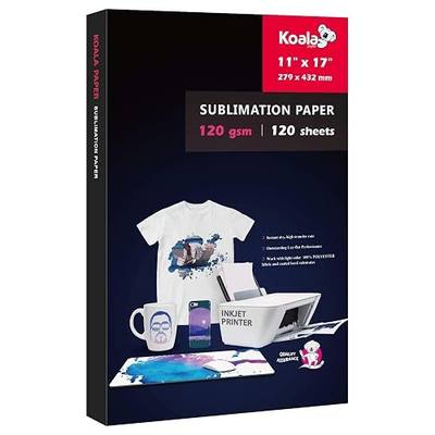 Koala Sublimation Paper 11x17 Inch 120gsm 120 Sheets, Apply for personalize Tumbler, Light Colored T-shirts and Other Sublimation Blanks, ONLY Compatible with Sublimation Ink | Apply for Personalize Tumbler and Other Sublimation Blanks, Only Compatible with Sublimation Ink