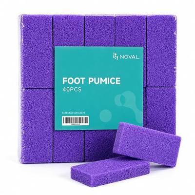 NOVAL Pumice Stone for Feet Scrubber Dead Skin Disposable Foot Pumice Foot Callus Remover Pedicure Tools Purple Pumice Sponge Nail Salon Home Use,40 PCS