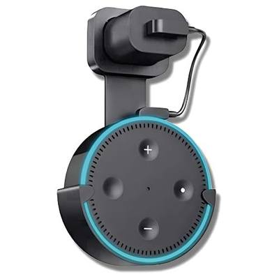 Sintron Wall Mount Holder for UK Google Mini & Dot 2 - Smart Home Outlet Wall Mount Stand for Dot 2nd Generation Speaker Holder with Charging Cord Cable, Space Saving Accessories Without Messy Wires