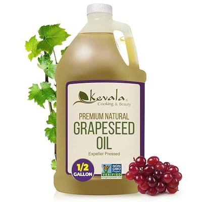 Kevala Grapeseed Oil - 64 fl oz, Nutritious Oil for Cooking and Beauty | Made with Carefully Selected Grapes, Base with Natural Flavor for a Salad Dressing, Vitamin E Source, Hair Care Uses
