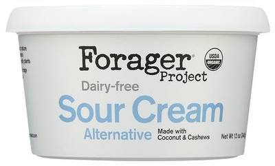 Forager Project Organic Dairy-Free Sour Cream, Cashew & Coconut Base, 12 oz | 5 live active cultures, plant-based. No gums or oils. Organic cashew and coconut base. Cooks and bakes