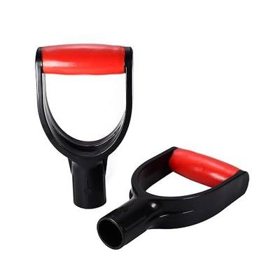 MroMax D Grip Shovel Handle Replacement, 1-1/4" Inner Diameter, PVC | Replacement Handle for Shovel, Spade, Snow Shovel & Rake, Yellow & Black Garden Tool Accessory, Ideal for Digging and Raking