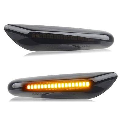 LED Side Marker Turn Signal Lights Smoked Lens Compatible with BMW E90 E91 E92 E93 E46 E53 X3 E83 X 1 E84 E81 E82 E87 E88