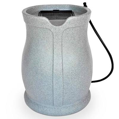 FCMP Outdoor Catalina 45-Gallon Rain Barrel – BPA-Free Flat-Back Design with 3.5 Foot Garden Hose, Shut-Off Thumb Valve, and Fixed Lid (RB-CAT-LTGRNT) Light Granite | BPA-Free Flat-Back Design with 3.5 Foot Garden Hose, Shut-Off Thumb Valve, and Fixed Lid