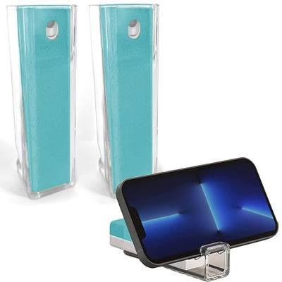 Screen Cleaner Spray 2 Pack for Phone & Laptop – 3-in-1 Touchscreen Cleaner with Microfiber Pad & Phone Stand, Fingerprint & Smudge Remover for iPhone, iPad, Tablet, TV, Monitor (Blue)
