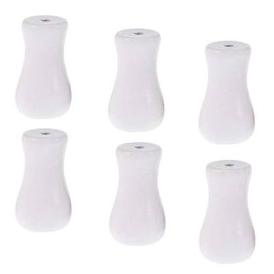 Cutelec Wood Cord Tassels 6Pack for Window Blinds White Cord Knobs Wooden Hanging Ball Pulls for Curtain Craft(6, White)