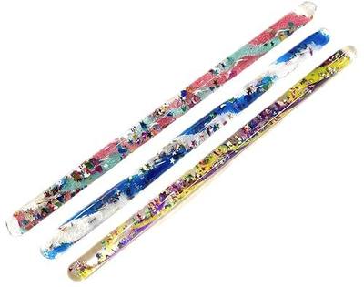Star Magic Glitter Wand - Wand Tube Filled with Glitter Costume Accessory Princess Fairy Wizard Pretend Play- (3) Random Color Jumbo Size Wands